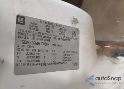 2013 Chevrolet Silverado 3500Hd Work Truck из США, поврежденный, VIN 1GC0KZCG6DZ190606